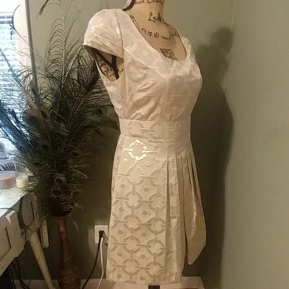 Tibi New York Gold Circle Cut-Out sheath Dress - Picture 6 of 8